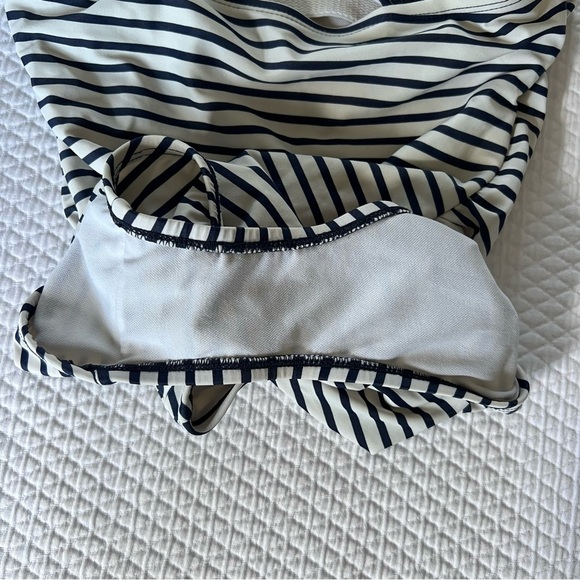 Kona Sol Navy Stripe High Coverage One-Piece Swimsuit • Small - Picture 7 of 11